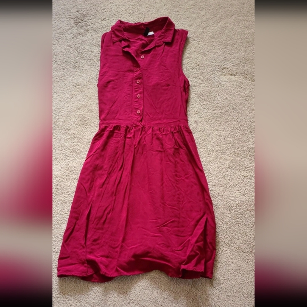 Divided burgundy dress